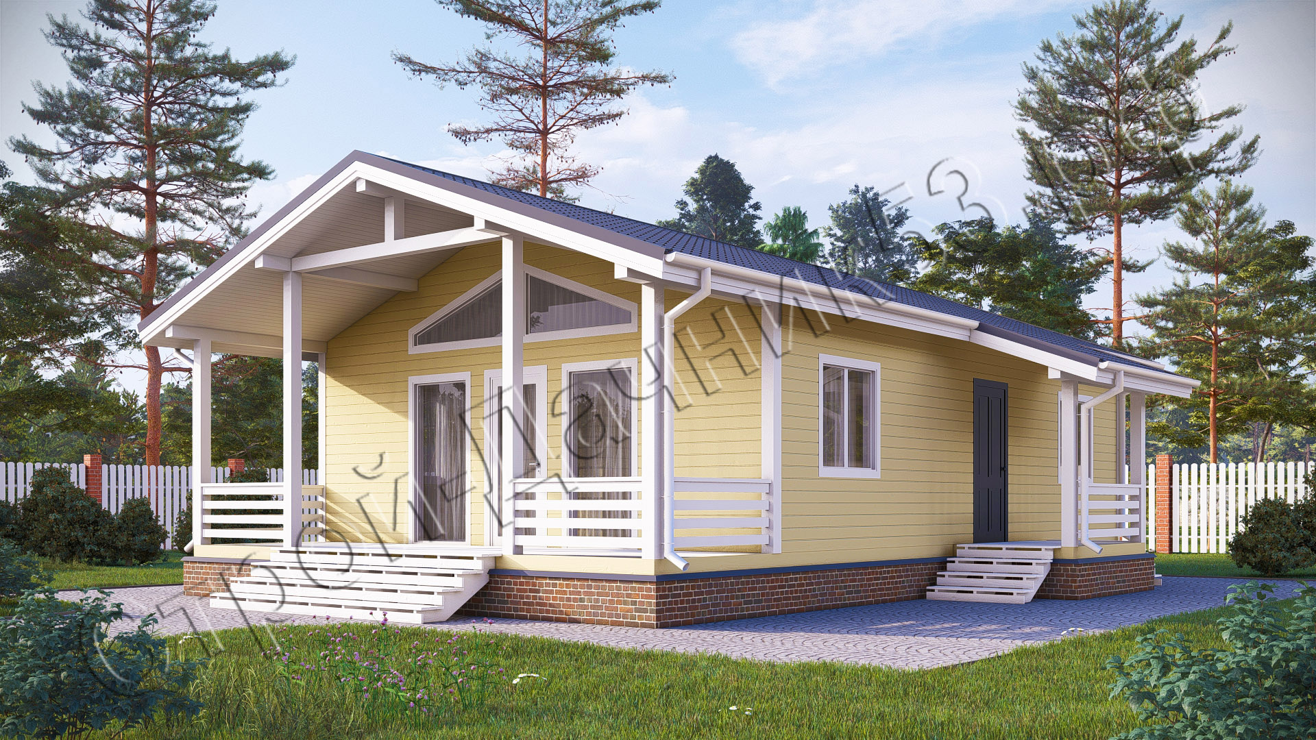 Проект каркасно-щитового дома Д–42